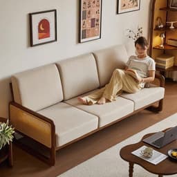 Ghế sofa gỗ tự nhiên phối mây VUADECOR VS111 5