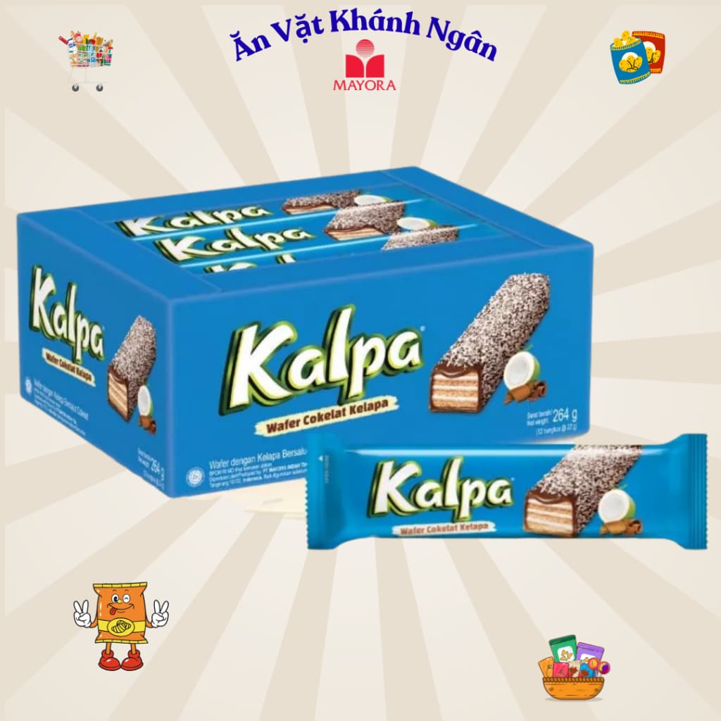 Bánh Kem Xốp Socola Phủ Dừa Kalpa 240g - HÀNG CHÍNH HÃNG