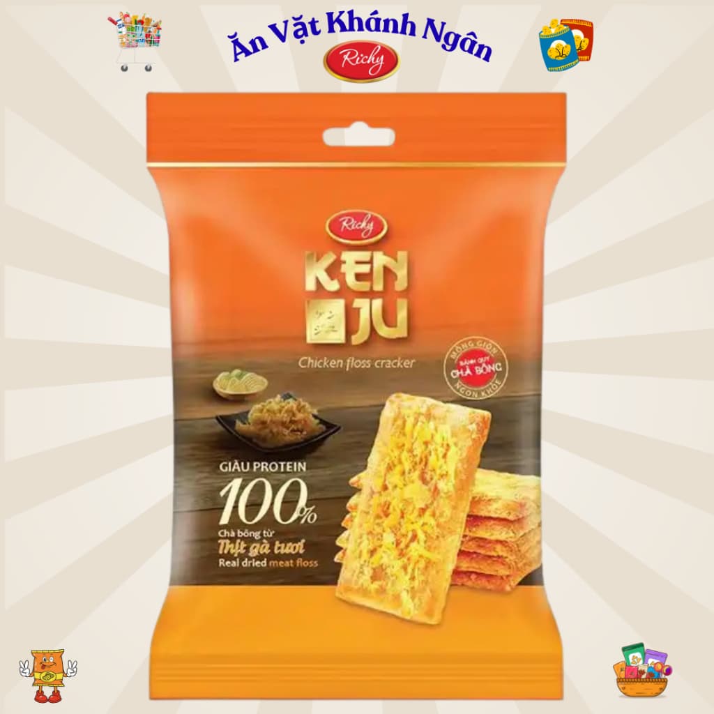 Bánh Quy Richy Kenju Chà Bông Túi 192g - HÀNG CHÍNH HÃNG