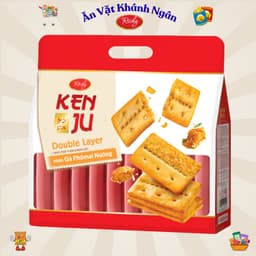 Bánh Kenju 2 lớp Nhân Gà Phô Mai Nướng Túi 216g- HÀNG CHÍNH HÃNG 1