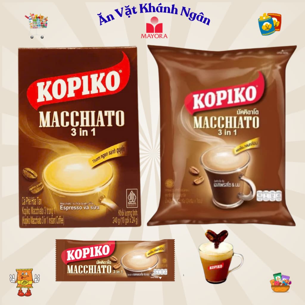 Cà Phê Sữa Hòa Tan Kopiko Macchiato gói 400G - HÀNG CHÍNH HÃNG