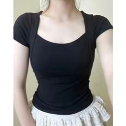 Áo Thun Nữ Cổ Vuông Dáng Ôm Bigsize Co Giãn 4 Chiều Mềm Mịn Tôn Dáng Mềm Mịn Thoáng Mát LIMO MS590 5