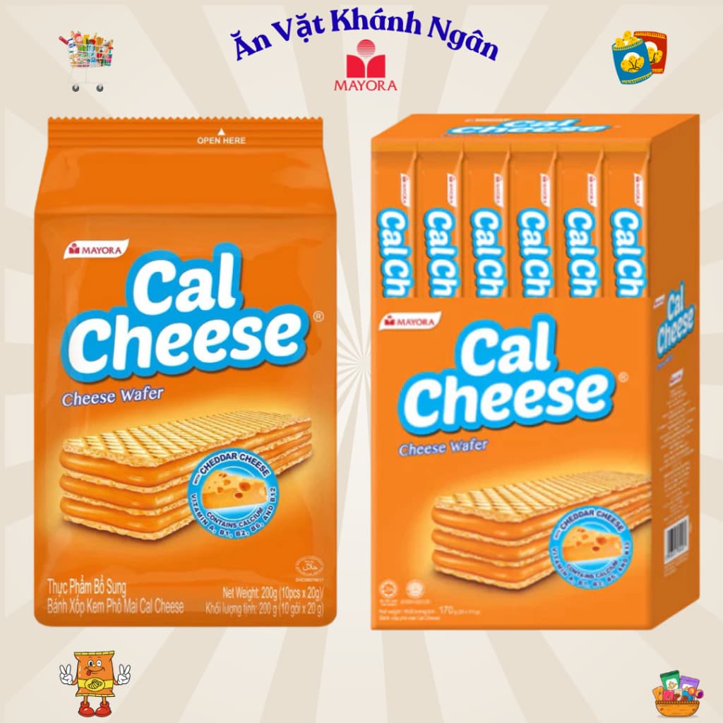 Bánh Xốp Kem Phomai Cal Cheese hộp 153g /túi 200g - HÀNG CHÍNH HÃNG