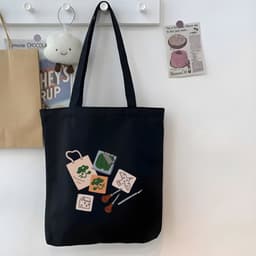 Túi vải tote có khóa kéo,ngăn phụ nhiều hình thời trang túi tote đeo vai dễ thương hottrend đựng vừa A4 35x40cm tota0311 4