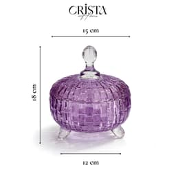 Set 2 Hũ Mứt Thuỷ Tinh Vân Caro Dập Nổi Crista Nhiều Màu Sang Trọng - DeCor Tết [60205] 7