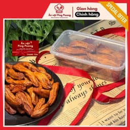 Mứt Chuối Nguyên Trái Sấy Dẻo Hộp 500G Vị Ngọt Nhâm Nhi Trà Tết, Chuối Sấy Khô, Trái Cây Sấy 7