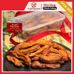 Mứt Chuối Nguyên Trái Sấy Dẻo Hộp 500G Vị Ngọt Nhâm Nhi Trà Tết, Chuối Sấy Khô, Trái Cây Sấy 6