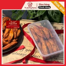 Mứt Chuối Nguyên Trái Sấy Dẻo Hộp 500G Vị Ngọt Nhâm Nhi Trà Tết, Chuối Sấy Khô, Trái Cây Sấy 2