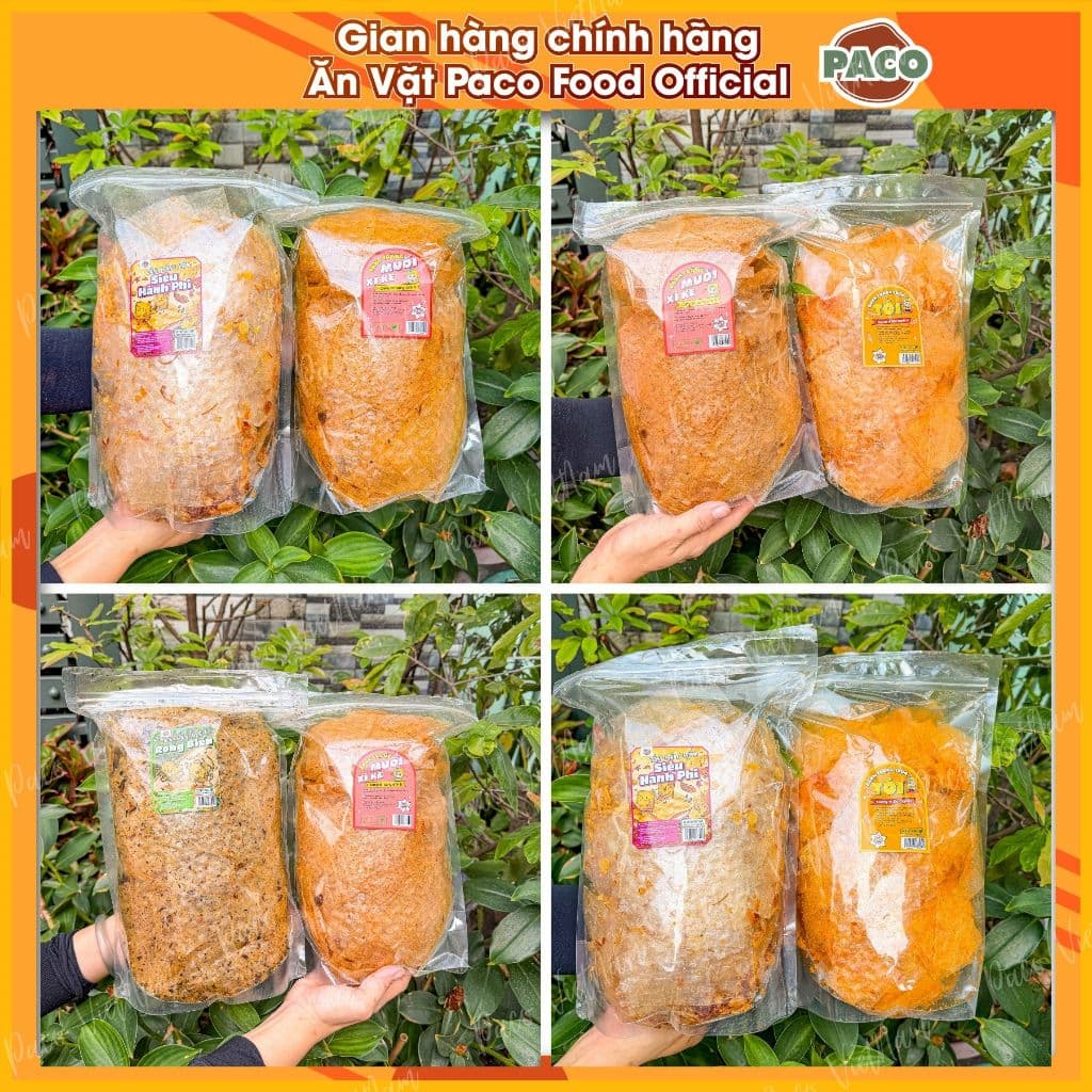 1kg bánh trộn set 2 túi bánh tráng trộn túi lớn 500g PACO  mix nhiều vị xì ke/siêu hành phi/hành phi chà bông/rong biển