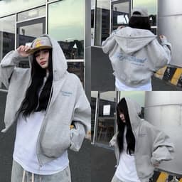 Áo khoác hoodie zip nam nữ thêu TeezoBrand nỉ ép 2da, có túi trong form dáng boxy phong cách unisex 4