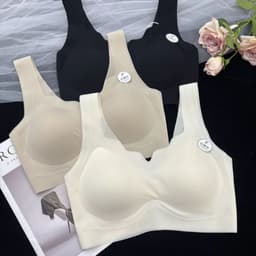 [SẴN MÚT] Áo Bra Su Thạch Quảng Châu Không Gọng, Đệm Mút Mỏng, Dây Bản To Dưới 55kg Mã 5501 9