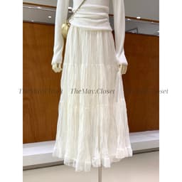 𝑨𝒏𝒏 𝑺𝒕𝒖𝒅𝒊𝒐 [Ảnh Thật - QCL1] Chân Váy Voan Tơ Bồng Nhăn 3 Lớp Dài 90cm Xòe Midi Nữ 3 Tầng Cạp Chun (9307) 6