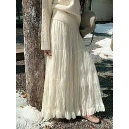 𝑨𝒏𝒏 𝑺𝒕𝒖𝒅𝒊𝒐 [Ảnh Thật - QCL1] Chân Váy Voan Tơ Bồng Nhăn 3 Lớp Dài 90cm Xòe Midi Nữ 3 Tầng Cạp Chun (9307) 4