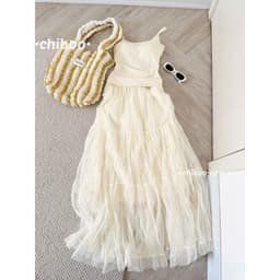 𝑨𝒏𝒏 𝑺𝒕𝒖𝒅𝒊𝒐 [Ảnh Thật - QCL1] Chân Váy Voan Tơ Bồng Nhăn 3 Lớp Dài 90cm Xòe Midi Nữ 3 Tầng Cạp Chun (9307) 7