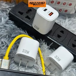 [Hàng 1] Củ Sạc Siêu Nhanh gaN 33w, 2 Cổng Type C Và USB, Không Nóng, Không Loạn Cảm Ứng 4