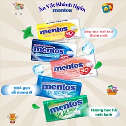 Kẹo Ngậm Mentos Clean Breath cho hơi thở thơm mát trong suốt 30 phút (Hộp Thiếc) - HÀNG CHÍNH HÃNG 2