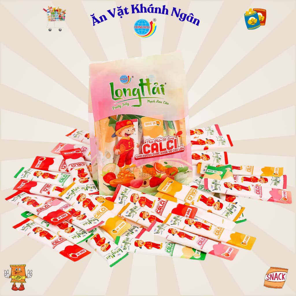 Thạch rau câu Long Hải bổ sung Canxi túi 500g - HÀNG CHÍNH HÃNG