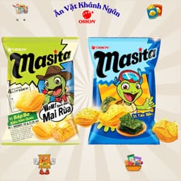Combo Bánh Snack Khoai Tây Mai Rùa 4 lớp Masita Orion Đủ Vị Gói Nhỏ 33g Và Gói Lớn 60g - HÀNG CHÍNH HÃNG 1