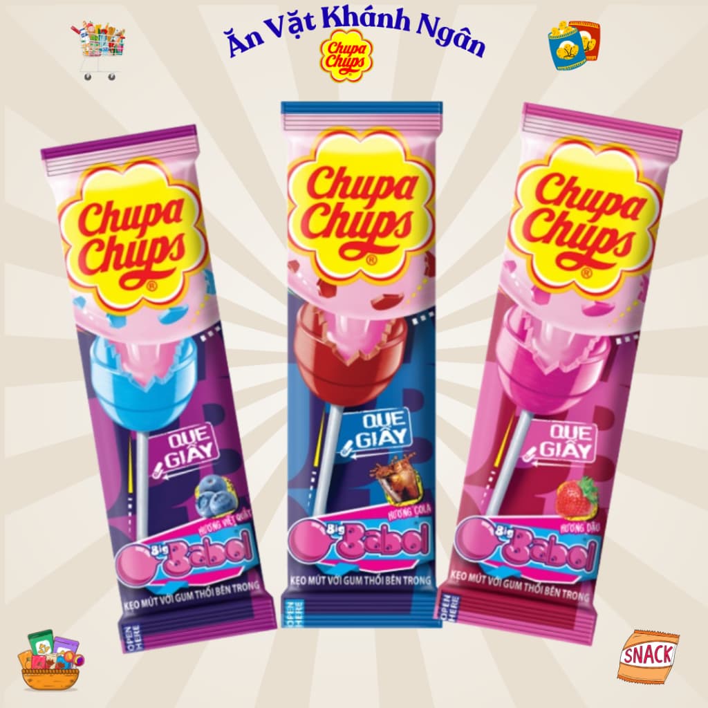 Kẹo mút Alpenliebe Gum Thổi Bigbabol hương Cola, Việt Quất, Dâu - HÀNG CHÍNH HÃNG