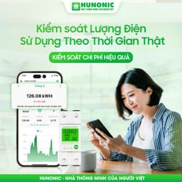 Công Tơ Điện Tử Hunonic Entec Wifi chống giật, đo điện năng tiêu thụ đóng ngắt từ xa qua APP 5