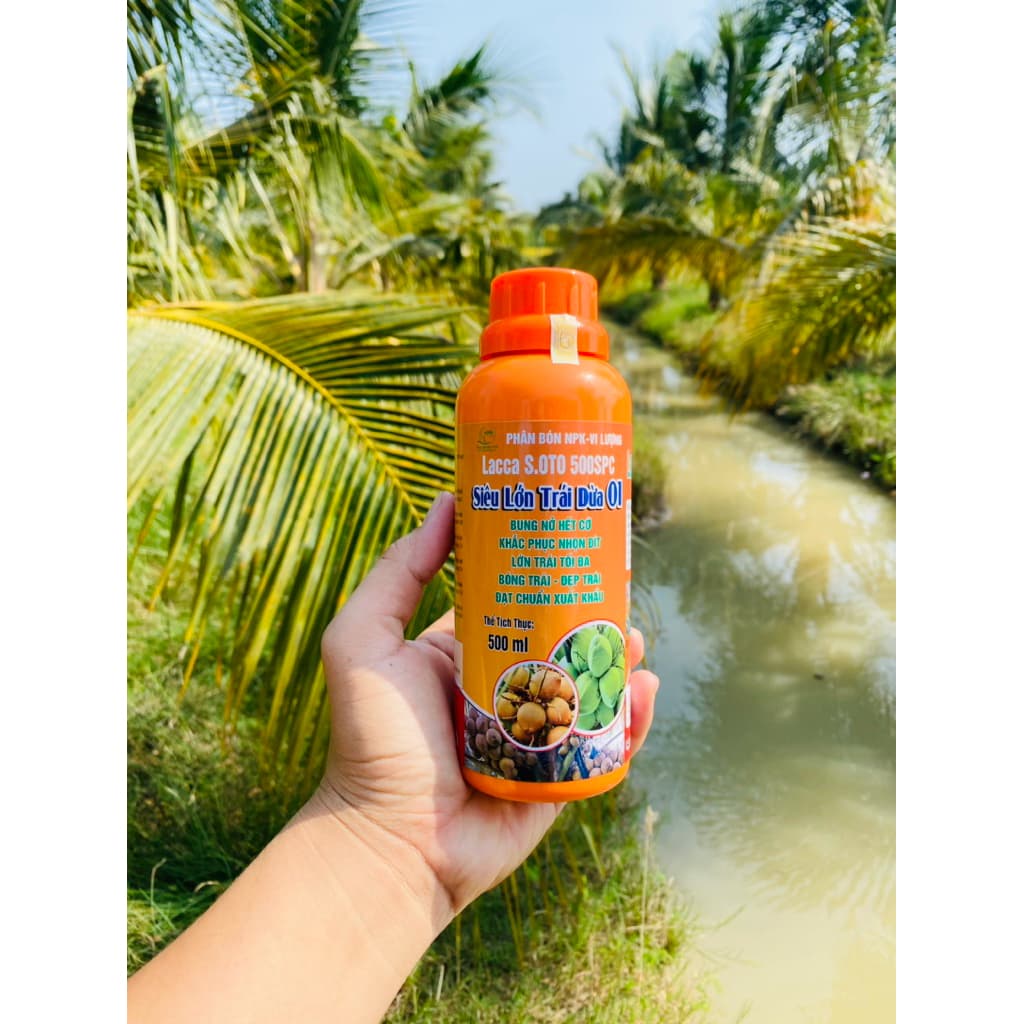 Siêu lớn trái dừa giúp trái lớn trái, to trái, đẹp trái, khắc phục nhọn trái, đạt chuẩn xuất khẩu chai 500ml