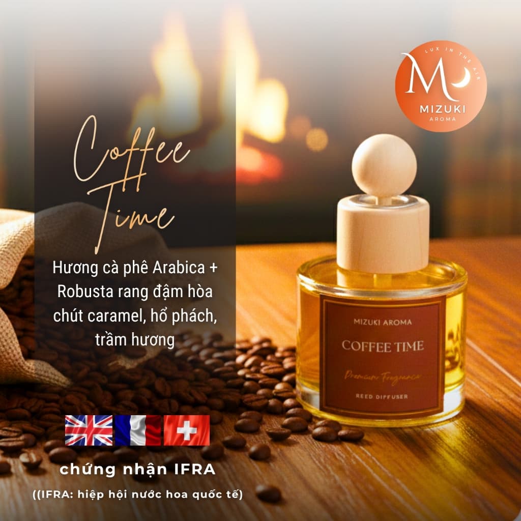 Nước Hoa Ô Tô Mùi Cà Phê Rang Xay Mizuki Aroma - Tinh dầu thơm xe - Nước Hoa Xe Hơi