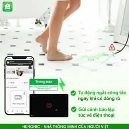 Công Tắc Thông Minh Wifi Cảm Ứng, Công Tắc Chống Giật Cho Bình Nóng Lạnh Hunonic Datic 5