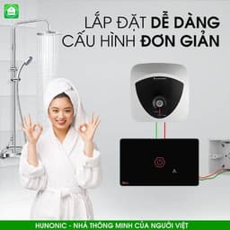 Công Tắc Thông Minh Wifi Cảm Ứng, Công Tắc Chống Giật Cho Bình Nóng Lạnh Hunonic Datic 3