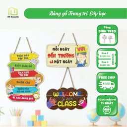 [23-29cm]  Bảng Gỗ Decor Trang Trí Lớp Học, Góc Học Tập, Mầm Non, Nhà Trường Treo Tường 1