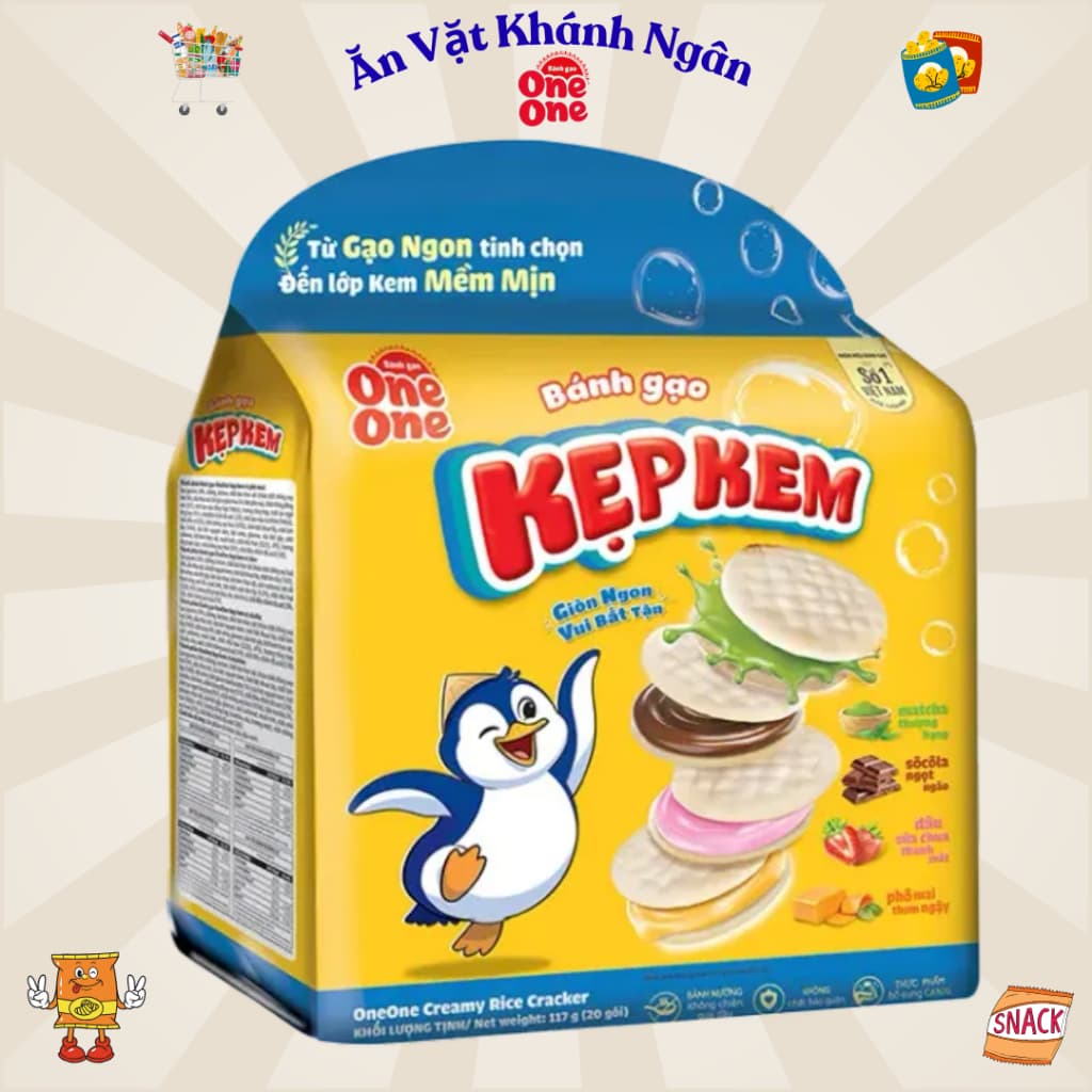 Bánh Gạo Kẹp Kem One One Mix Vị 117g - HÀNG CHÍNH HÃNG