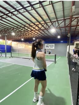Váy Pickleball Nữ UYNSPORTY Không Tay Cổ Polo Khóa Kéo Phối Sọc Kèm Quần Shorts, Bộ Đồ Pickleball Nữ 7