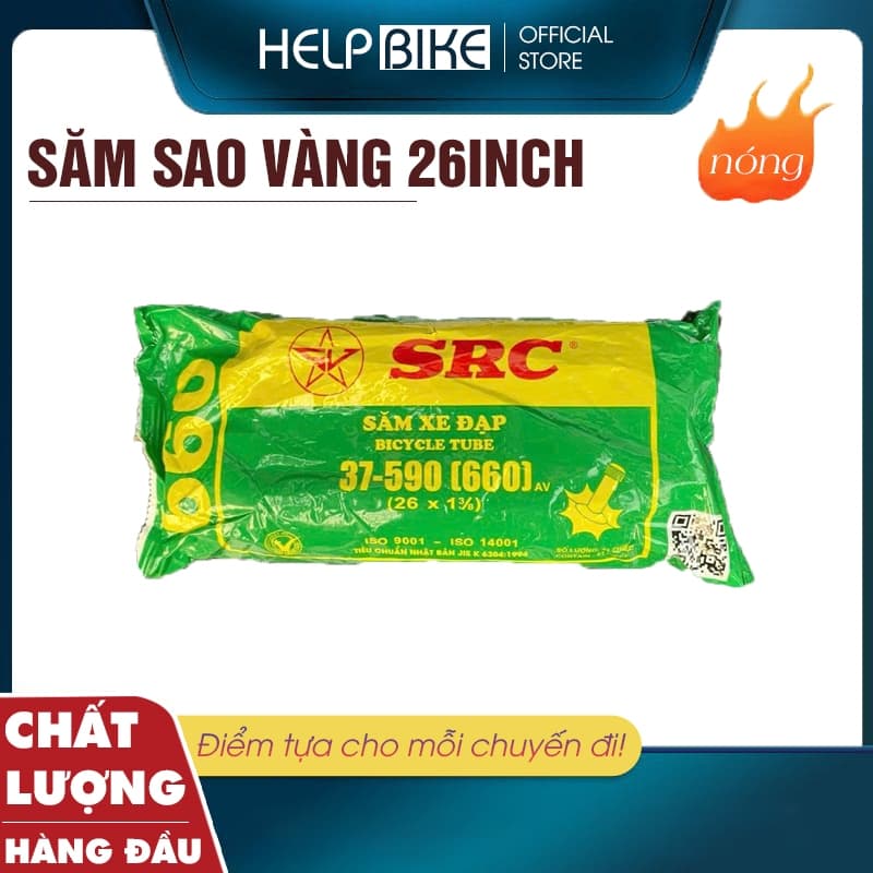 SĂM SAO VÀNG cho xe đạp 26inch, Săm xe đạp hàng Việt Nam chất lượng cao - SSV_26inch