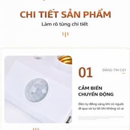 ĐUI BÓNG ĐÈN CẢM BIẾN CHUYỂN ĐỘNG E27 – BIẾN ĐÈN THƯỜNG THÀNH ĐÈN TỰ ĐỘNG 6