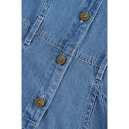 Váy denim nữ dáng xòe cổ V GENVIET JEANS thắt eo tôn dáng trẻ trung cotton USA cao cấp che bụng 9085 5