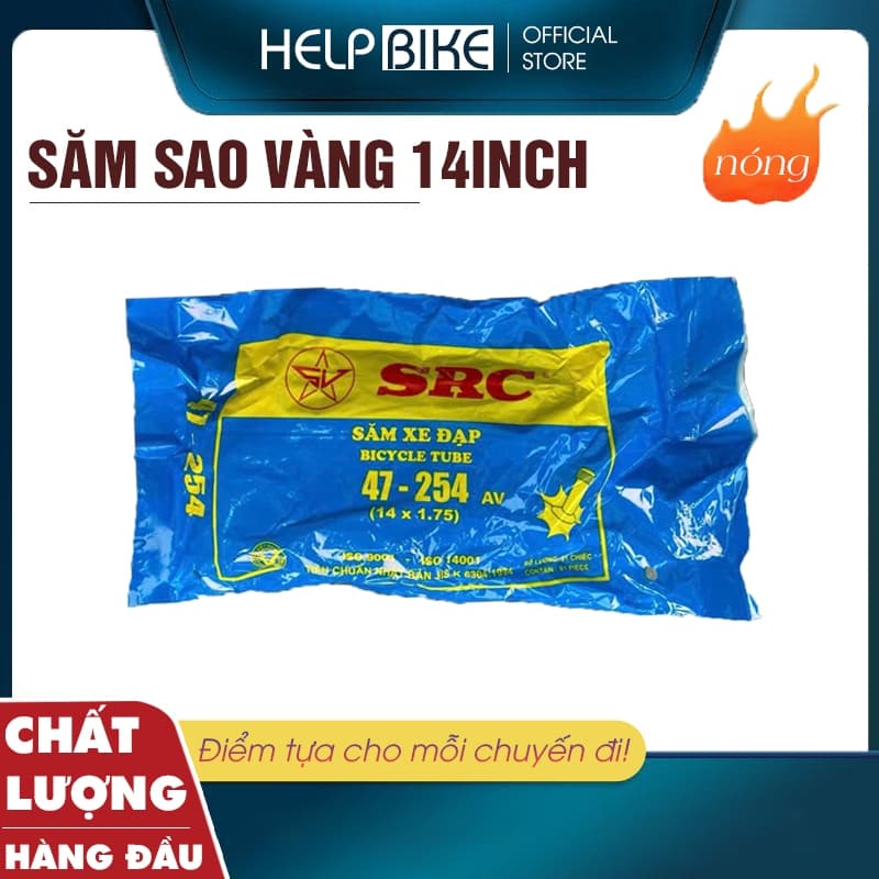 SĂM SAO VÀNG cho xe đạp 14inch, Săm xe đạp hàng Việt Nam chất lượng cao - SSV_14inch
