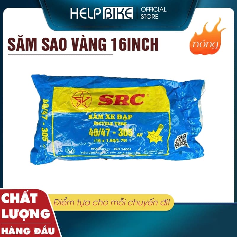 SĂM SAO VÀNG cho xe đạp 16inch, Săm xe đạp hàng Việt Nam chất lượng cao - SSV_16inch