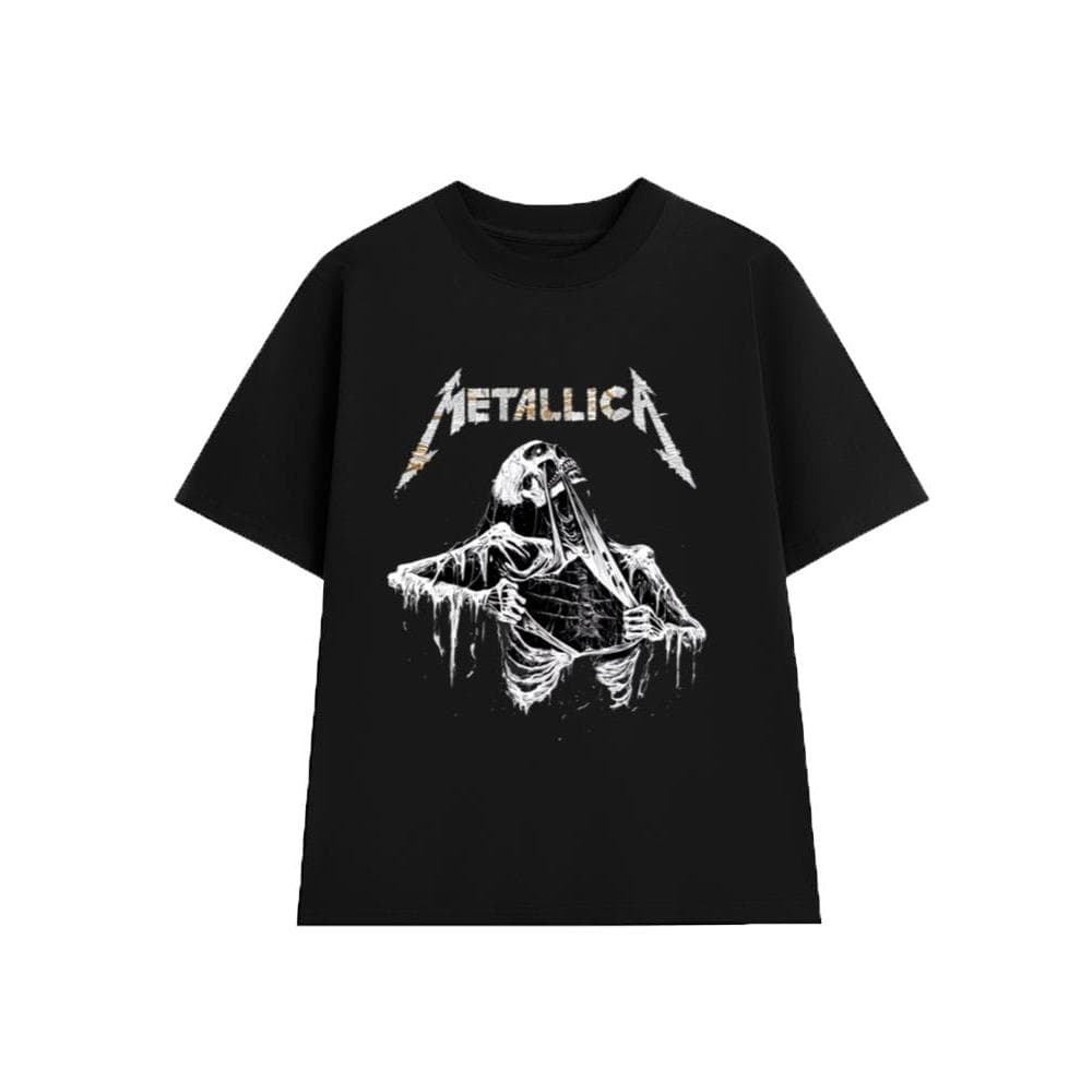 Áo Thun METALLICA Rock Band vintage ML007, Unisex Form Rộng Cotton Mềm