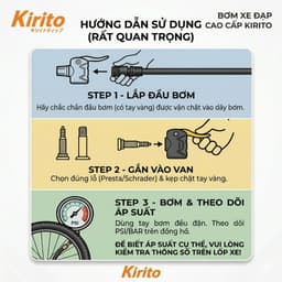 Bơm Đạp Chân Kirito 1/2/3 Piton – Bơm Xe Máy, Oto, Xe Đạp – Bơm Siêu Nhanh, Đa Năng 5