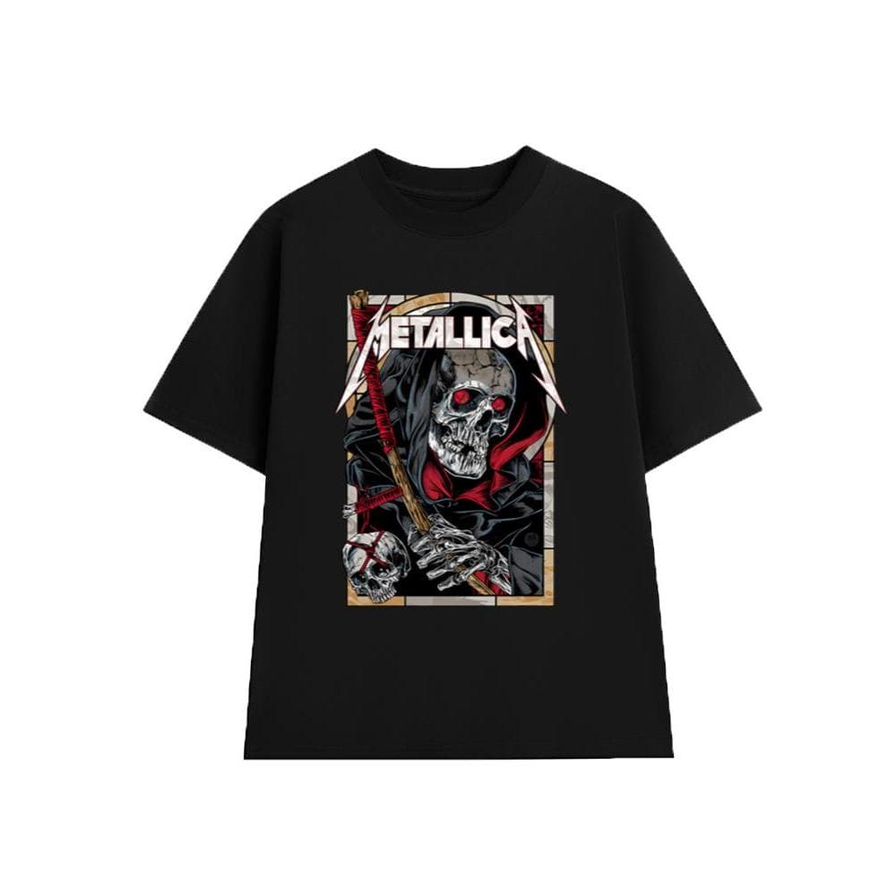 Áo Thun METALLICA Rock Band vintage ML015, Unisex Form Rộng Cotton Mềm