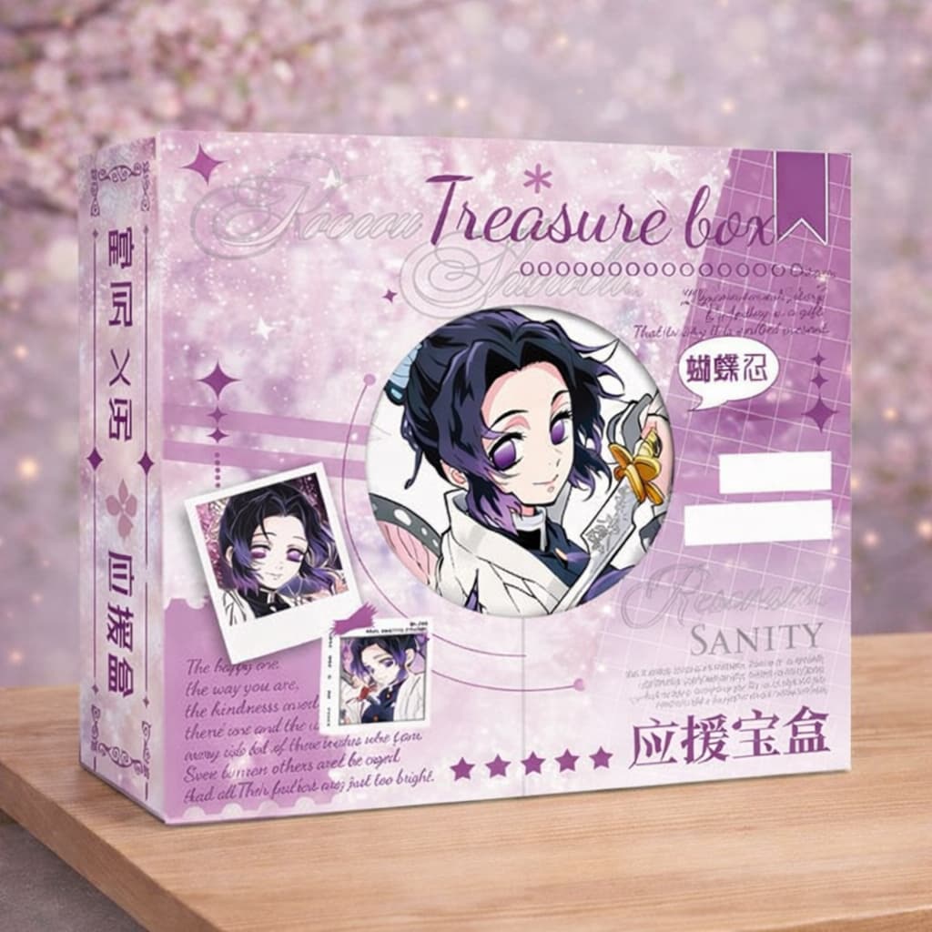 (tặng sticker) (VIỀN TRÒN) Hộp quà TRÙNG TRỤ - SHINOBU KOUCHO KIMETSU NO YABAI in hình anime quà tặng xinh xắn