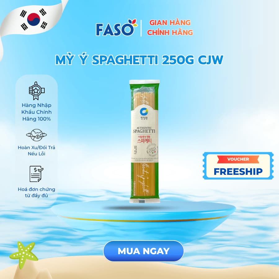 Mỳ Ý Spaghetti 250g CJW chính hãng