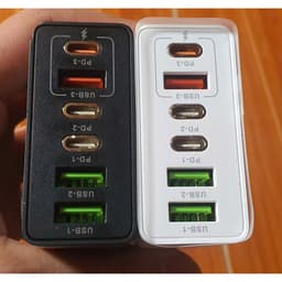 Bộ sạc 200W  siêu nhân nhanh Type C 6 cổng, 200W, Sạc nhanh PD, Bộ sạc nhanh QC 3 ... 2