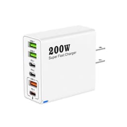 Bộ sạc 200W  siêu nhân nhanh Type C 6 cổng, 200W, Sạc nhanh PD, Bộ sạc nhanh QC 3 ... 6