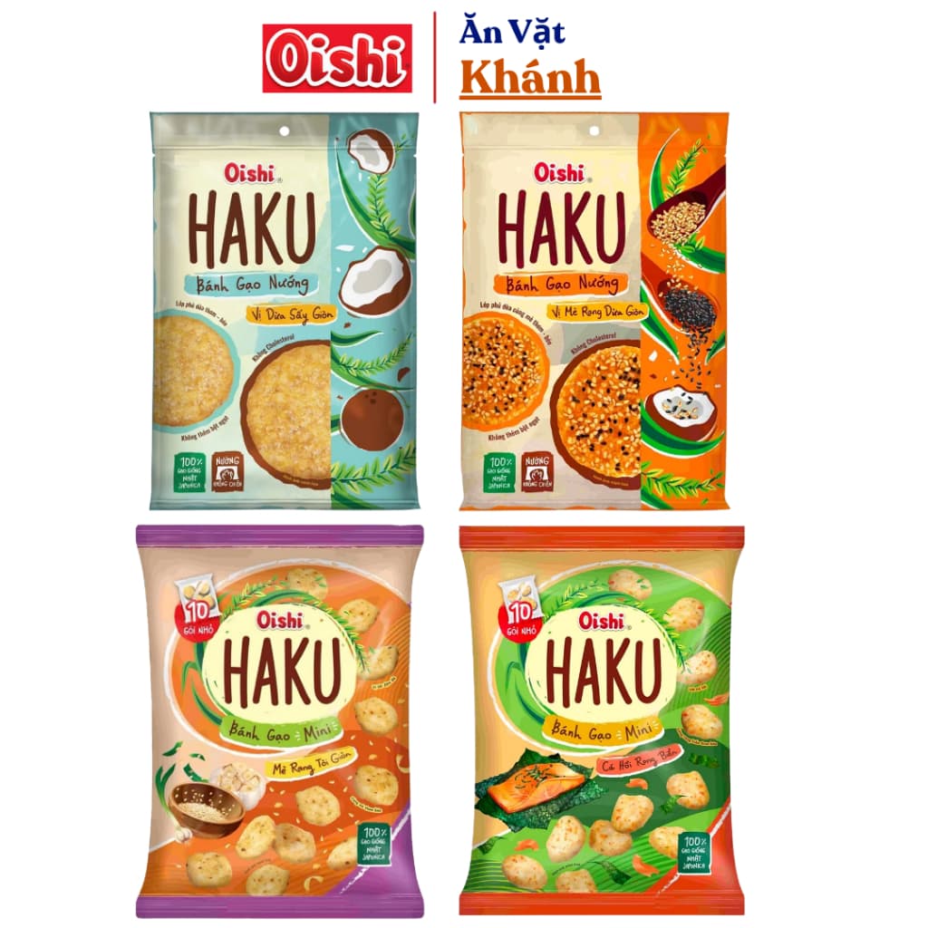 Snack Bánh Gạo Nướng Haku Oishi Vị Cá Hồi Rong Biển- HÀNG CHÍNH HÃNG