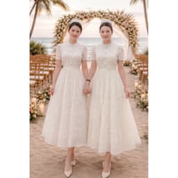 VÁY REN KEM XOÈ TAY NGẮN TIỂU THƯ XUKADRESS 3