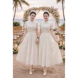 VÁY REN KEM XOÈ TAY NGẮN TIỂU THƯ XUKADRESS 4
