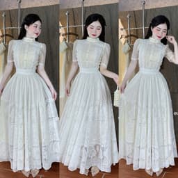 VÁY REN KEM XOÈ TAY NGẮN TIỂU THƯ XUKADRESS 2