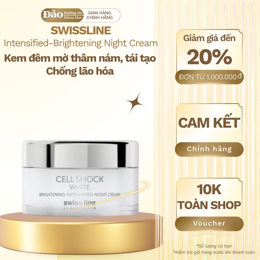 Kem đêm Swissline Intensified-Brightening Night Cream 50ml dưỡng trắng mờ nám phục hồi da chống nhăn