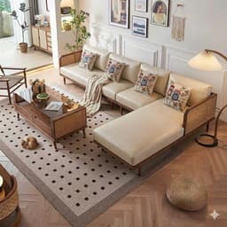 Ghế sofa góc gỗ tự nhiên phối mây VUADECOR VS112 6