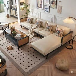 Ghế sofa góc gỗ tự nhiên phối mây VUADECOR VS112 5